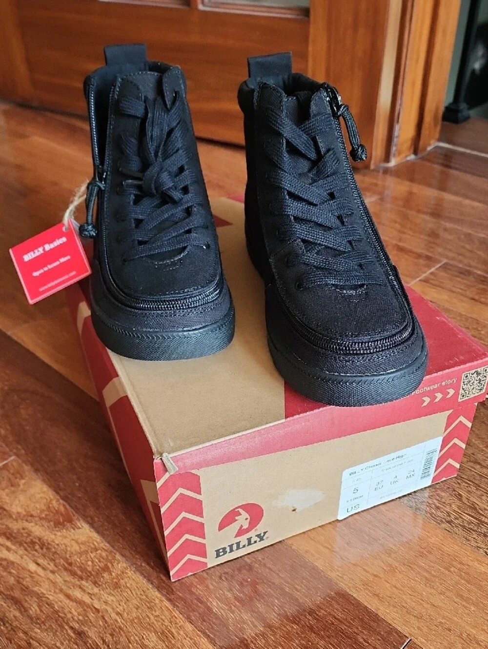 BILLY Footwear Kids' Black High-Top Sneakers NEW IN BOX